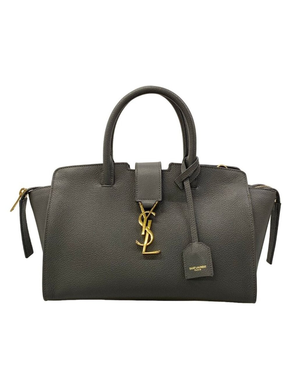 Saint Laurent Paris Handbag Downtown Baby Dark Gray Leather